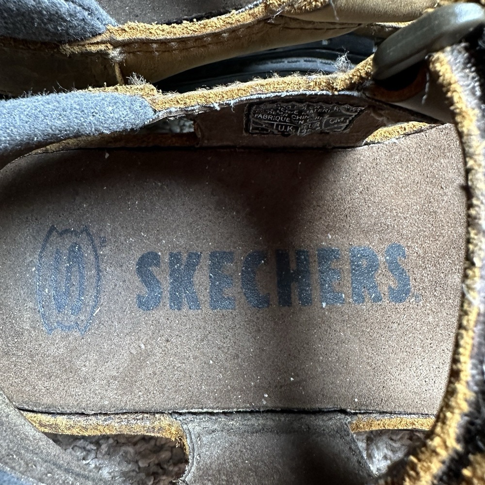 VTG Y2K Skechers Women's Chunky Leather Platforms Sandals Size 7 Brown Grunge - Picture 9 of 16